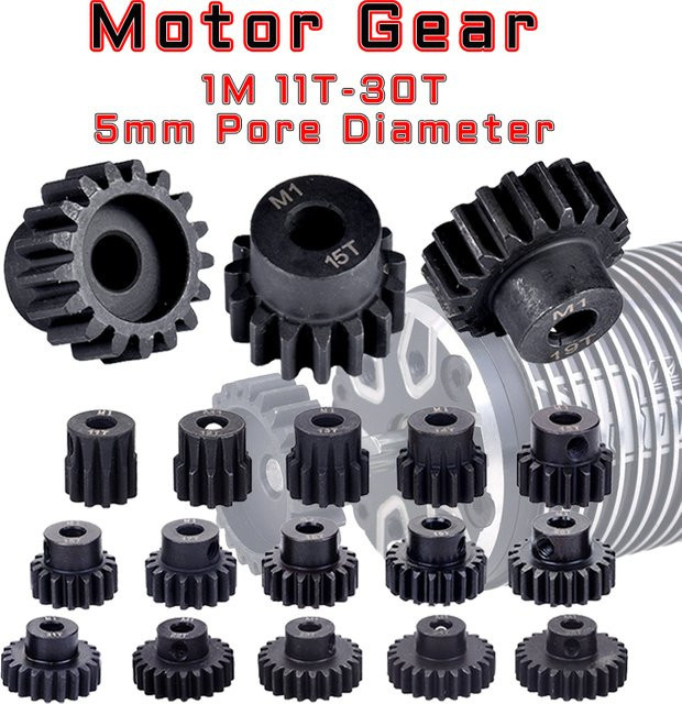 PYFORE Ritzel Motor Getriebe, Schwarz, Metall, für 1/10 Rc Modell Auto - Bild 1