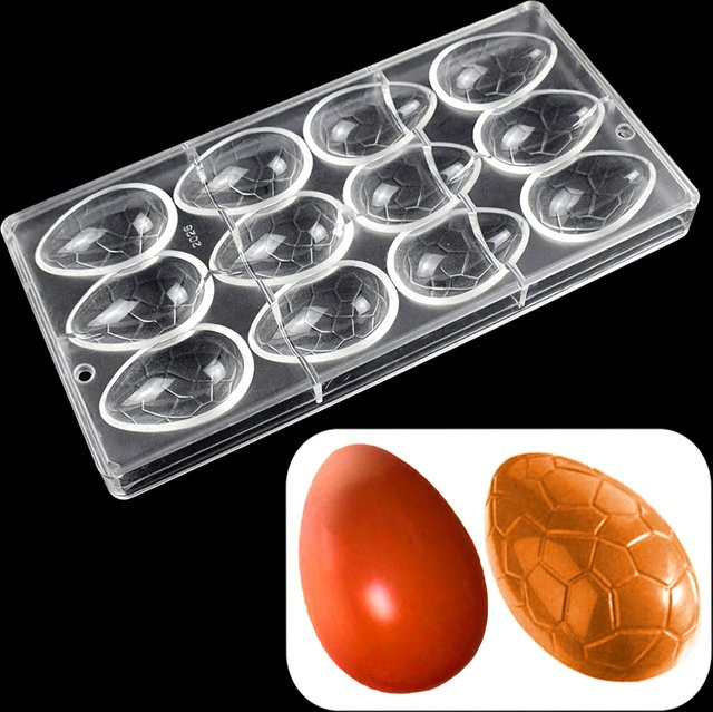 ALICAKE Osterei-Schokoladenform aus Polycarbonat in Transparent, ovale Backform für Schokolade und Gebäck - Bild 1