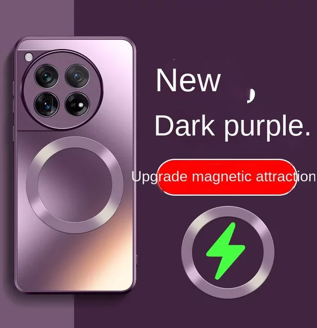AG Magnetische Matte Silikonhülle für OnePlus 13R 12 11 mit Stoßschutz und kabellosem Laden in Silber - Bild 1