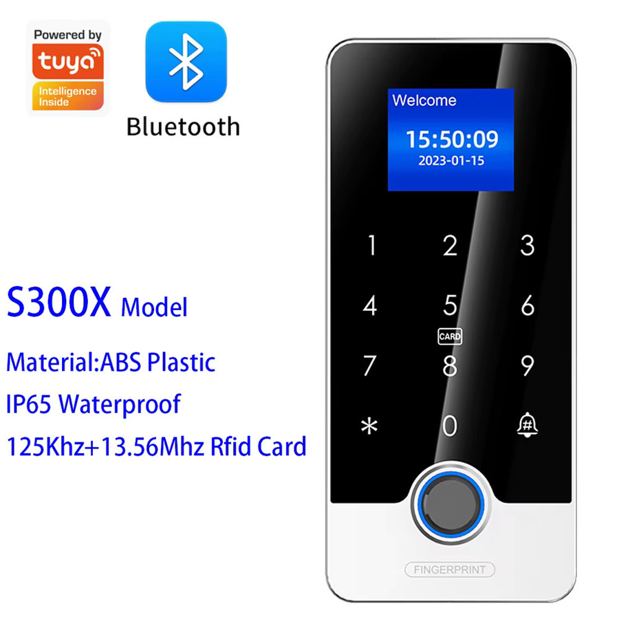 Asia-Teco IP65 Zugangskontrollsystem mit Fingerabdruck, Bluetooth, WLAN-Gateway und Tuya App Kompatibilität zur Fernentriegelung (125Khz/13.56Mhz) - Bild 2