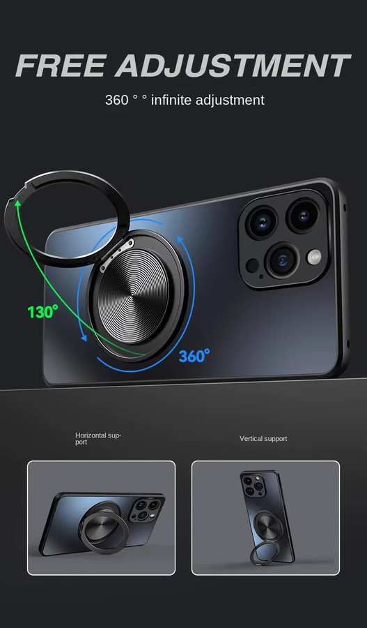Magnetische Schutzhülle mit Ring und Standfunktion für Xiaomi Mi 15T Pro, Mi 15T, 14T Pro und Mi15 Ultra in Schwarz und Silber - Bild 2