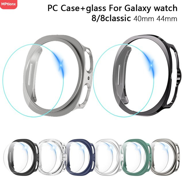 Mptionx Uhrenzubehör PC-Abdeckung + Glas, Schwarz, Samsung Galaxy Watch 8 - Bild 1