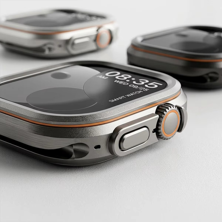 CHIICSMART Metall-Bumper-Schutzhülle für Apple Watch Ultra 49mm, Farbe: Schwarz - Bild 3