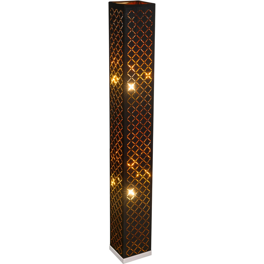 Globo Stehleuchte Clarke 2-flammig Schwarz-Gold mit Textilschirm H 118 cm x B 15 cm x T 15 cm - Bild 2
