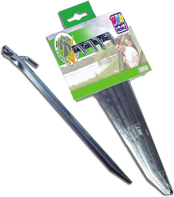 Stabile Zeltheringe mit Spannhaken aus verzinktem Stahl in Silber - Bild 1