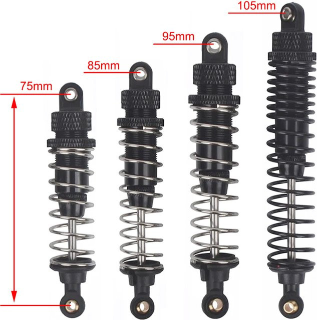 RcAidong Aluminium-Stoßdämpfer, 2-teiliges Set, 1:10, Metall, Schwarz - Bild 1