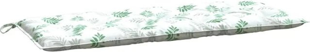 vidaXL Gartenbank-Auflage mit Blattmuster in Weiß und Grün, B/T/H: 120 x 50 x 7 cm, wasserabweisend und UV-beständig - Bild 1