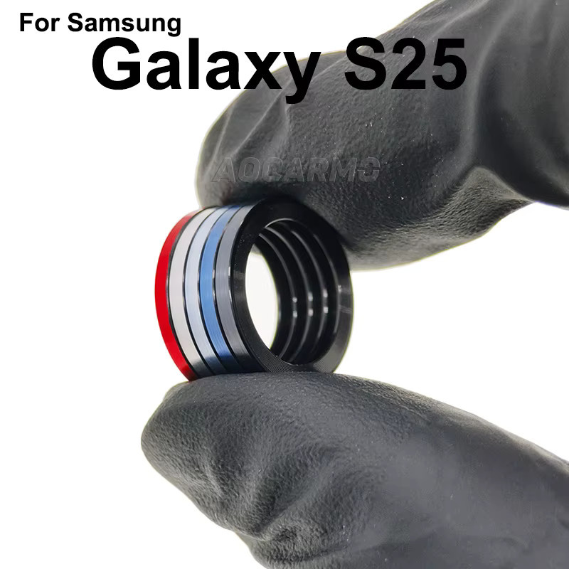 Aocarmo Rückkamera-Objektivglas Metallring-Rahmen mit Klebstoff für Samsung Galaxy S25 SM-S9310/S931U/S931B in Schwarz - Bild 2