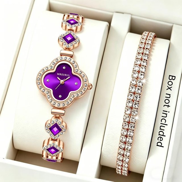 Armbanduhr Damen, Quarz, Edelstahl, Roségold, Diamantbesetzt, Blau - Bild 1