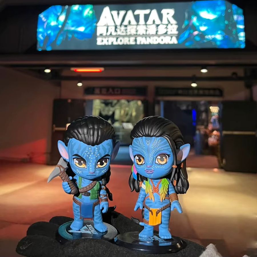 Avatar Kawaii Minifiguren Jake Sully und Neytiri Na'vi aus blauem PVC - Bild 3