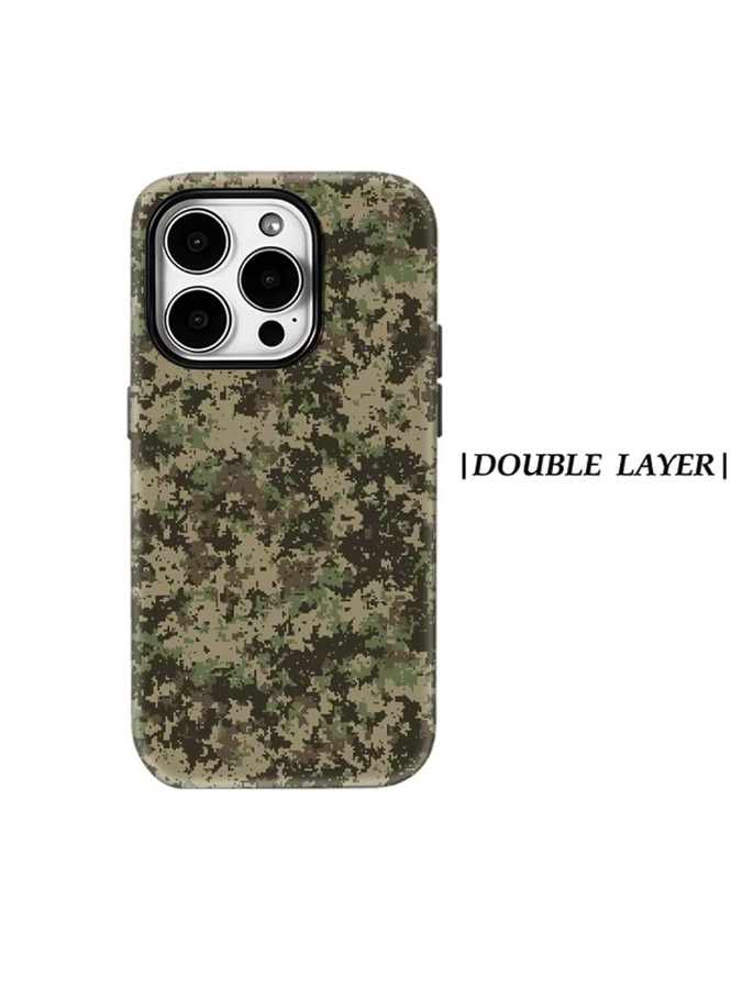 Potdemiel Magnetische iPhone Hülle Earth Tone Camouflage Double-Layer Tough Case für iPhone 17 16 15 14 Pro Max Plus, Mehrfarbig - Bild 5