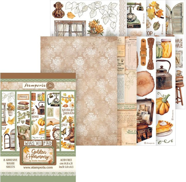 Stamperia Washi Pad Golden Harmony Multi - Bild 1