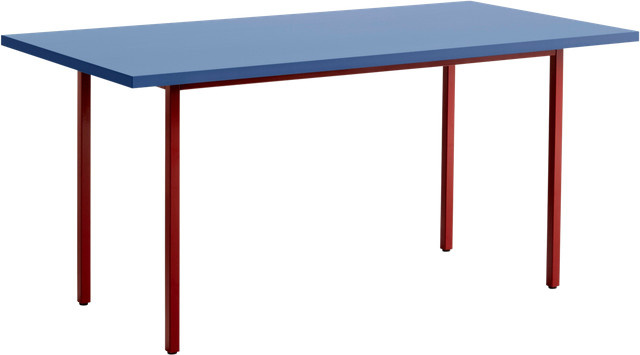 HAY Two Colour Rechteckiger Tisch in Blue Multicolour aus Valchromat und Stahlrohr - Bild 1