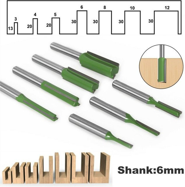 Vibratite Fräser für Holzbearbeitung mit 6 mm Schaft, silberfarben, einzelne und doppelte Flöte zur Schnitzerei und Reinigung - Bild 1