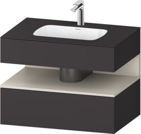 Duravit Einbauwaschtisch-Möbel-Set Qatego in Anthrazit, B/T/H: 80 x 55 x 60 cm - Bild 1