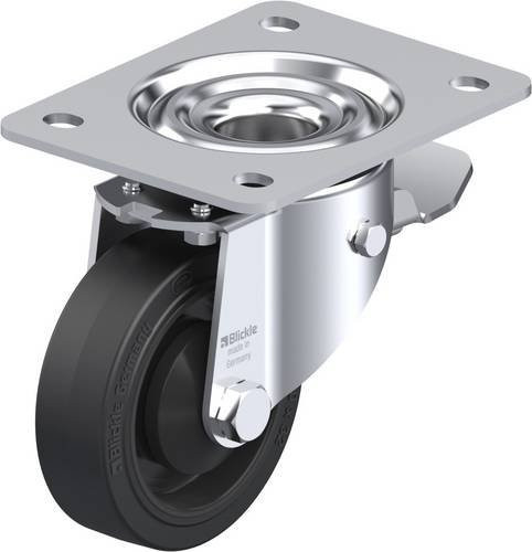 Blickle Lenkrolle LK-POEV 100KA-3-ST mit Feststeller, Rad-Durchmesser: 100 mm, Tragfähigkeit: 200 kg, Farbe: Schwarz/Silber - Bild 1
