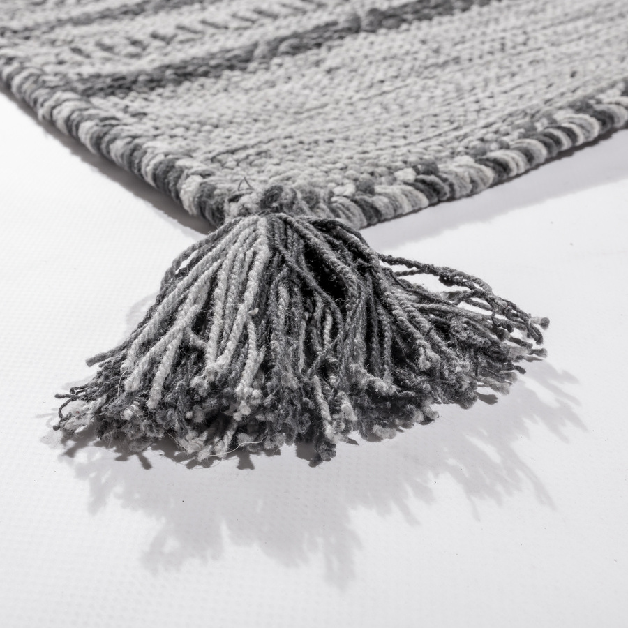Handwebteppich Kilian in Grau, Boho-Stil, Rechteckig, B/T: 80 x 150 cm - Bild 3