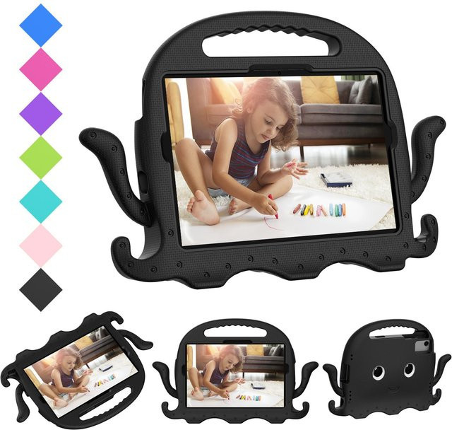 Waschbare EVA Kinder-Schutzhülle mit Oktopus-Cartoon-Design für Xiaomi Redmi Pad 6, Pad 6 Pro, Pad SE 11 Zoll und Pad 5 Pro, Schwarz - Bild 1
