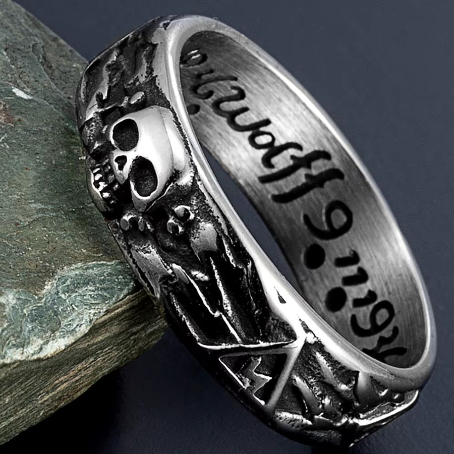 bobo cover Ring Schädel, Edelstahl, Silber, Herren - Bild 2