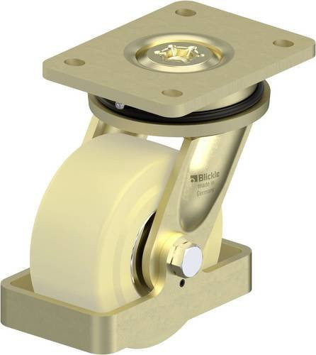 Blickle Schwerlast-Lenkrolle LS-GSPO 125K-FS in Silber und Beige mit 125 mm Rad-Durchmesser und einer Tragfähigkeit von maximal 1750 kg - Bild 1