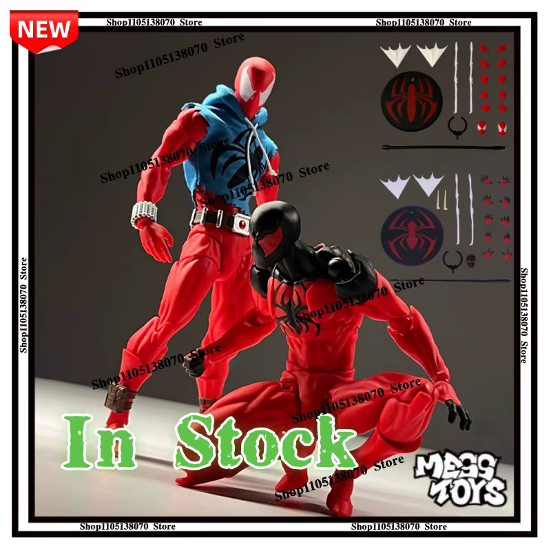 Mess Toys Symbiote Spider Kaine Parker Scarlet Spider Actionfigur, Schwarz Rot - Bild 2