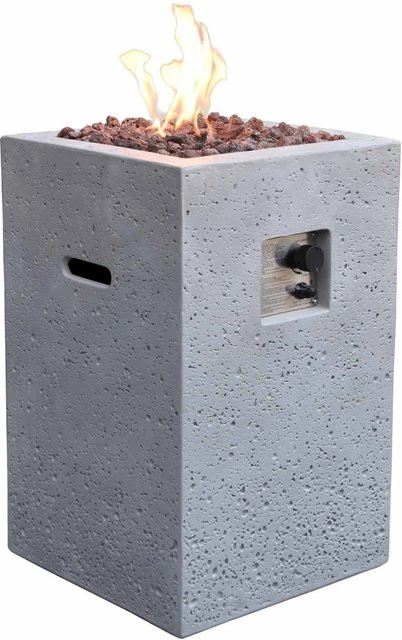 Elementi Gasfeuerstelle Kelut Fire Table aus Faserbeton in Grau, B: 45 cm, T: 45 cm, H: 70 cm - Bild 1