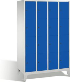 C+P Fächerschrank Classic mit 16 Fächern auf Füßen, Front Enzianblau und Korpus Lichtgrau, H: 185,0 cm, B: 119,0 cm, T: 50,0 cm - Bild 1
