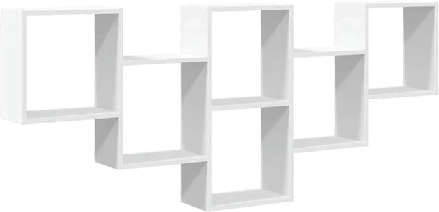 vidaXL Wandregal Cube in Weiß, modernes Wandregal aus MDF, B/H/T: 159 x 66 x 18 cm - Bild 1