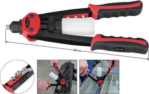 Vigour Blindnietzange V2788 in Rot, Länge: 320 mm - Bild 1