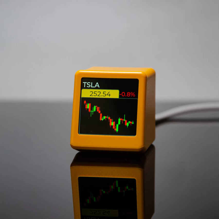 GeekMagic PRO Bitcoin Kryptowährung Preis-Tracker und Ticker in Weiß mit Aktien, Futures, Währungskursen, Zeituhr und Wetteranzeige - Bild 2