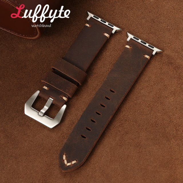 Luffyte Uhrenarmband Leder, Vintage, Herren - Bild 1