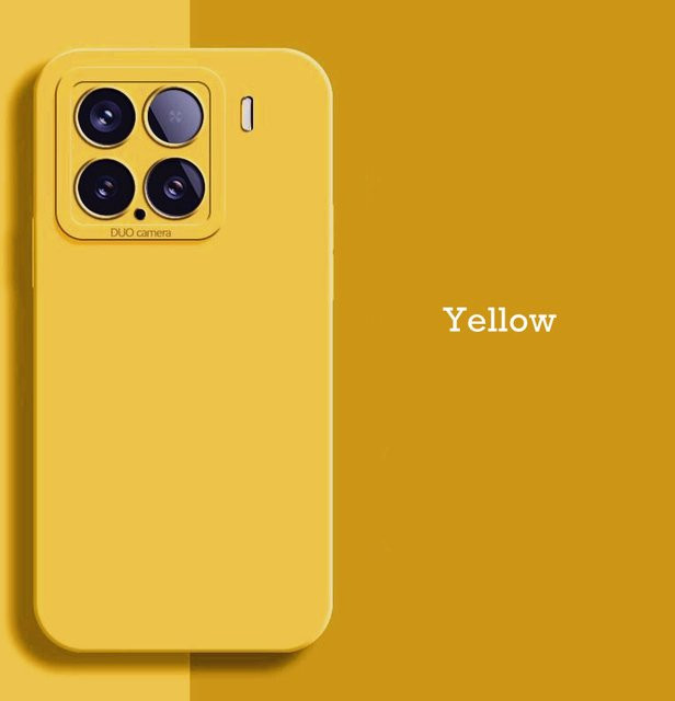 Stoßfeste Softcover Handyhülle mit Linsenschutz für Xiaomi 12 13 13T 14 15 Pro in Schwarz und Gelb mit quadratischem Süßigkeiten-Design und integrierten Flusen - Bild 1
