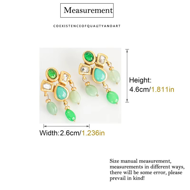 Icareu Tropfen-Ohrringe, Imitation Jade, grün, Damen - Bild 5