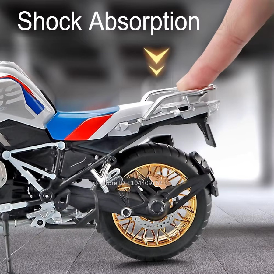 RMZ city R1250 GS RR1000 Motorrad Modell Spielzeug, 1:9, Metall, Weiß, Bunt / Mehrfarbig - Bild 4