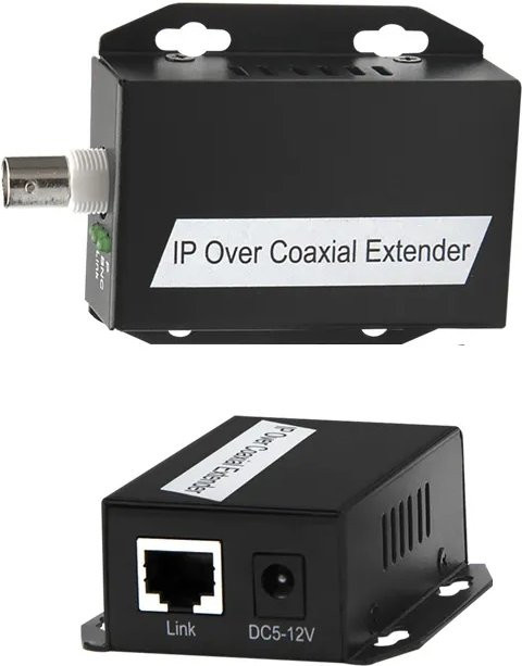 TITAK IP-Netzwerk-zu-Koaxial-Extender RJ45 Ethernet LAN Konverter für CCTV-Kameras in Schwarz - Bild 1