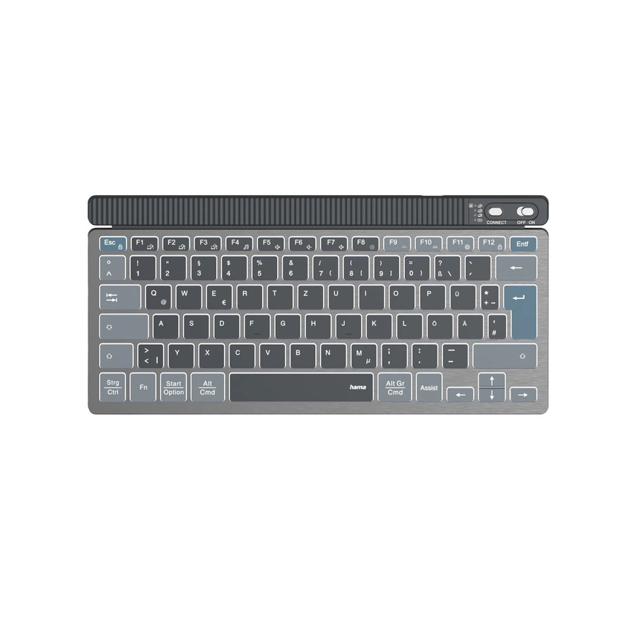 Hama Multi-Device-Tastatur WK-700 Kabellos mit Bluetooth und USB-A, Beleuchtet, QWERTZ DE, Schwarz - Bild 3