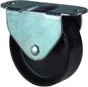 BS Kastenrolle E50.032 GL in Schwarz mit 32mm Durchmesser aus verzinktem Stahl und Kunststoff - Bild 1