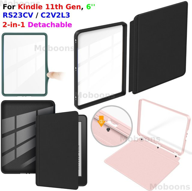 Moboons 2-in-1 Schutzhülle für Kindle 11. Generation (2024/2022) 6 Zoll mit transparenter Acryl-Rückseite und Wake/Sleep-Funktion in Blau - Bild 1