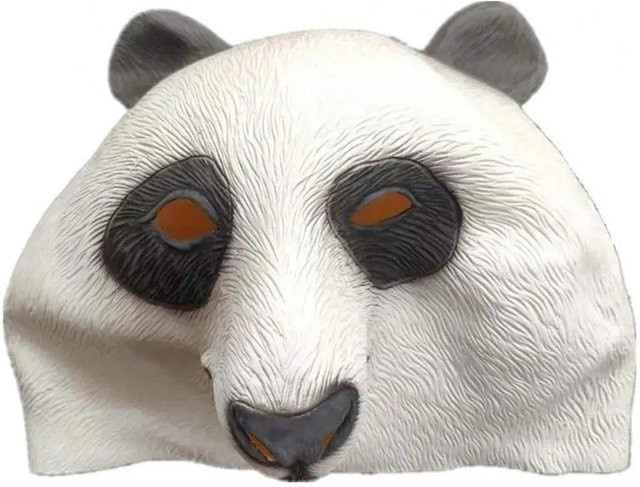 Niedliche Riesenpanda Latexmaske, One size, schwarz - Bild 1