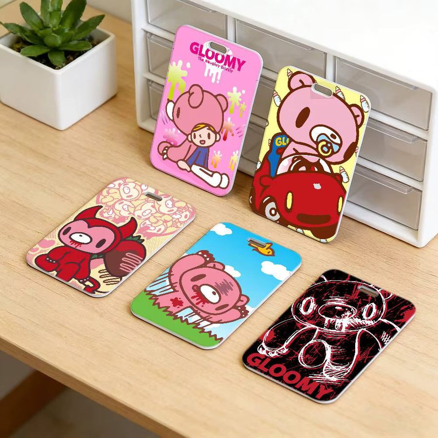 G-Gloomy Bear Ausweishalter mit transparentem Umhängeband aus Kunststoff für Mitarbeiter und Berufstätige - Bild 1