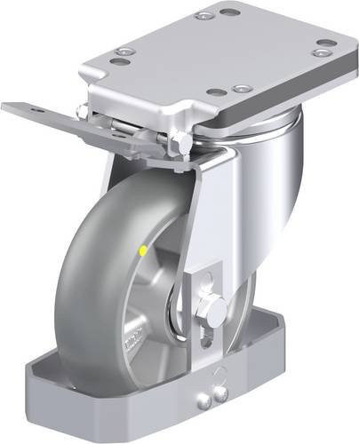Blickle Stahlblech-Lenkrolle LH-ALTH 160K-IS-AS-CO-FS in Silber, Rad-Durchmesser: 160 mm, Tragfähigkeit: 750 kg - Bild 1