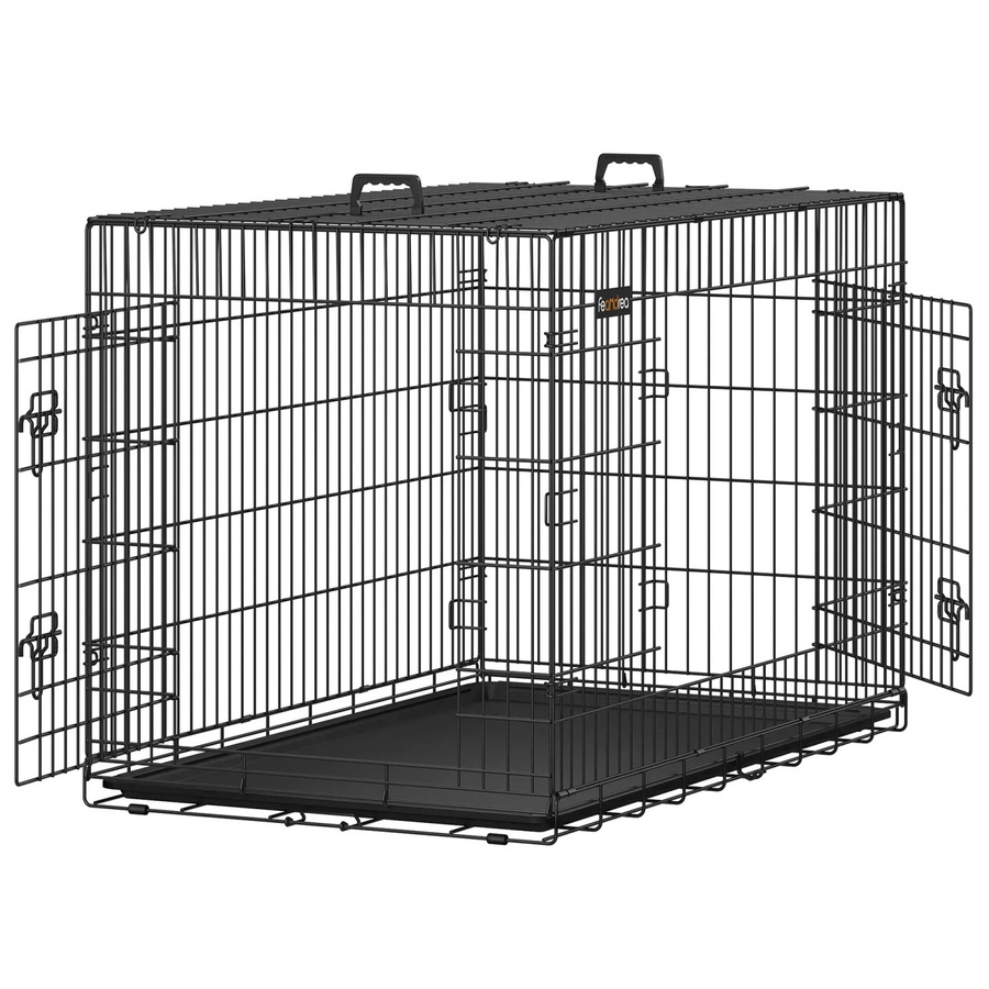 Feandrea Hundekäfig aus Metalldraht, Schwarz, B/T/H: 122 x 74,5 x 80,5 cm - Bild 2