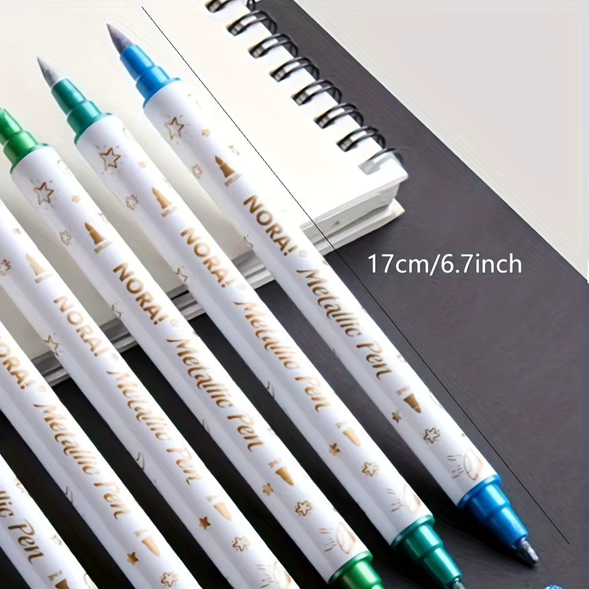 SHANDS 10 Stück Metallic-Glitzermarker mit zwei Spitzen in Multicolour für DIY, Scrapbooking und Kunsthandwerk auf Keramik, Stein und Glas - Bild 2
