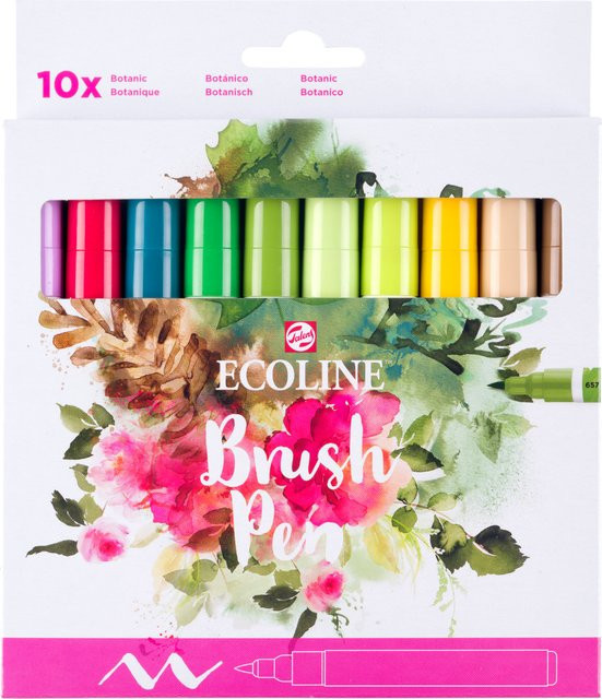 Ecoline Brush Pen Set Botanik in Grün, Lila und Multicolour - Bild 1