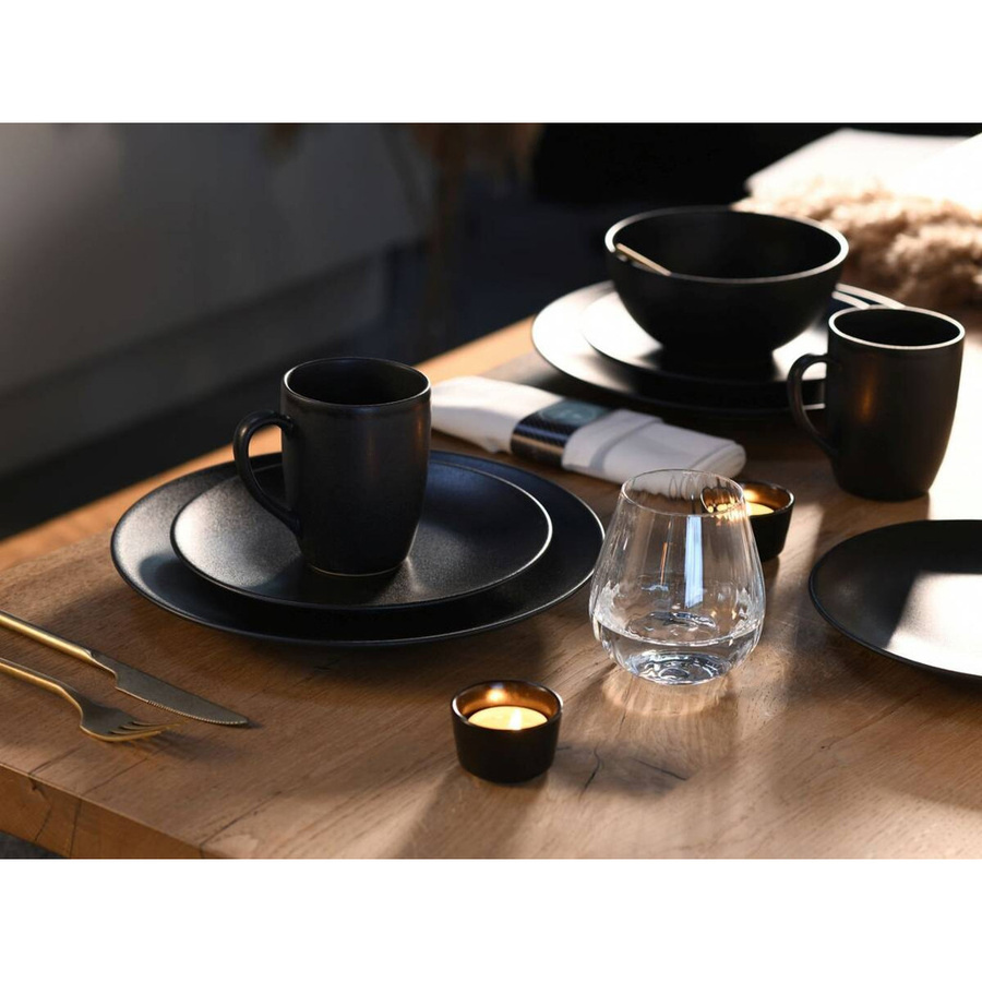 CreaTable Kombiservice Soft Touch aus Steinzeug in Schwarz, 16-teilig - Bild 3