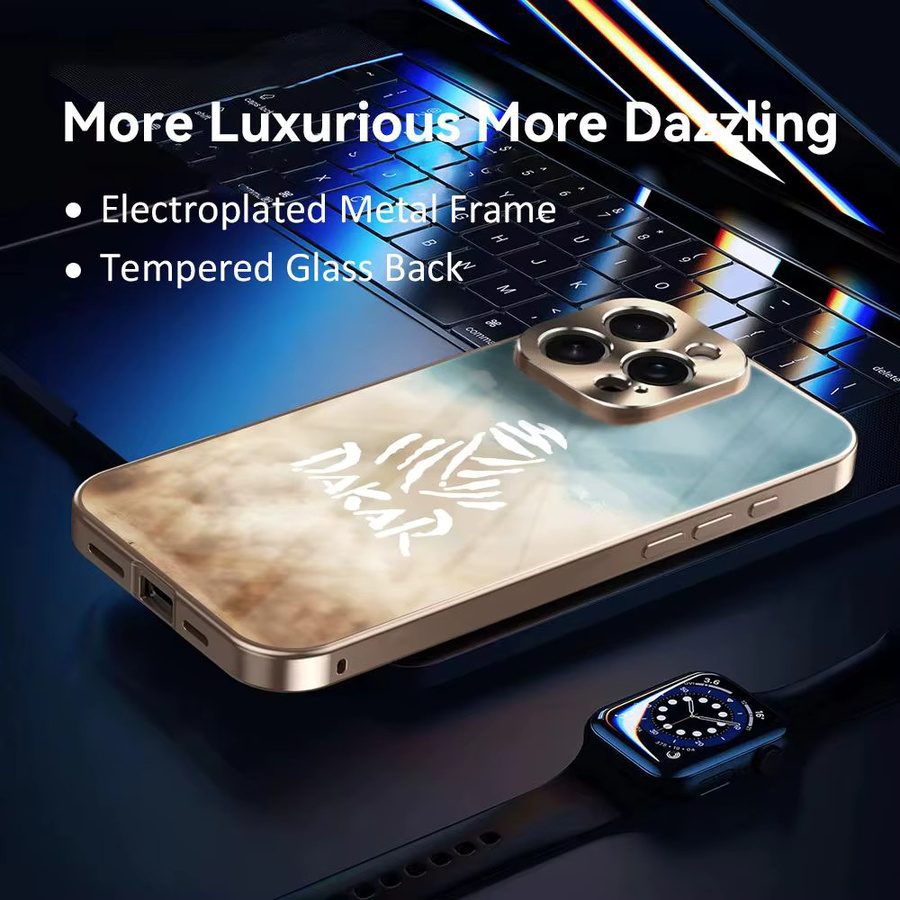 D-Dakar Stoßfeste Handyhülle mit galvanisiertem Metall-Stoßfänger für iPhone 17 16 15 14 13 12 Pro Max Plus - Bild 4