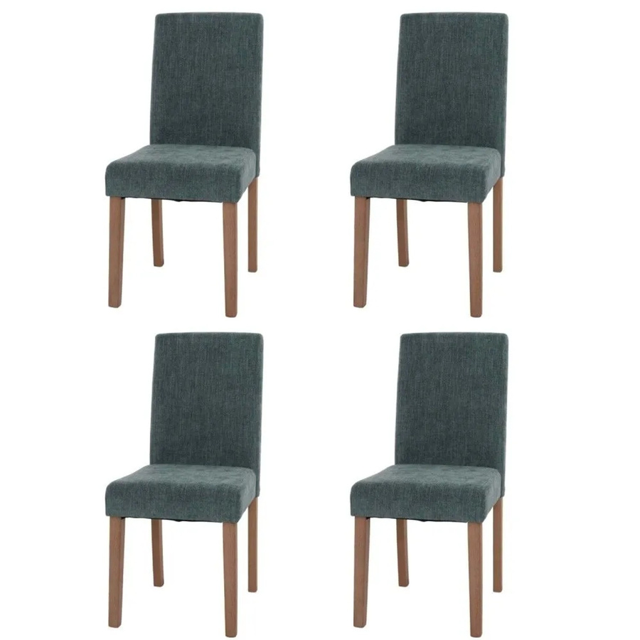 MCW 4er-Set Esszimmerstühle Littau aus Chenille mit Gummibaumholz-Beinen in Grün - Bild 3