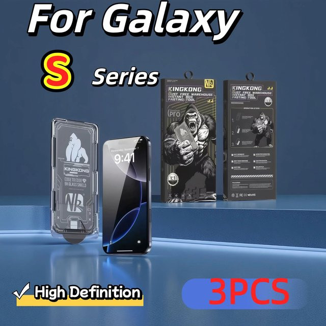 3er-Pack Samsung Displayschutzfolie aus gehärtetem Glas für Galaxy S25 Ultra, S25 Edge, S24 Plus, S23 und S22, transparent - Bild 1