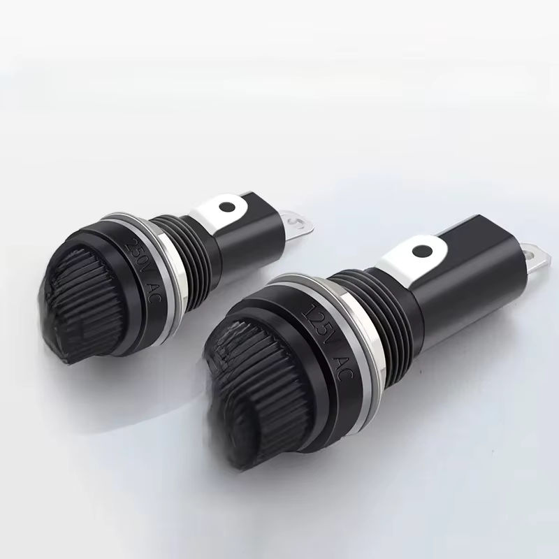 Glas Sicherungshalter für 5x20 mm und 6x30 mm Sicherungen, Schwarz, Panel Mount - Bild 6