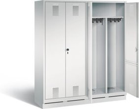 C+P Spind Evolo Schwarz-Weiss mit Front und Korpus in Lichtgrau, H: 180 cm, B: 159 cm, T: 50 cm - Bild 1